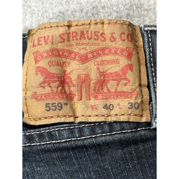 Levi Strauss 559 Jeans Men W40 L30 Blue Faded Denim Cowboy Western Relaxed - Picture 15 of 16